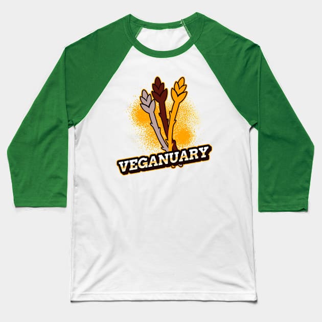 Veganuary Baseball T-Shirt by masksutopia